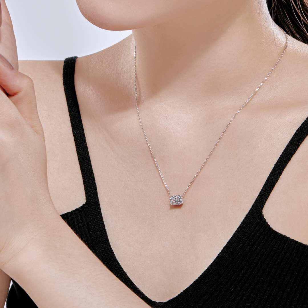 [Luxe Jewelry]Luxurious Square Shape Colorful Necalack