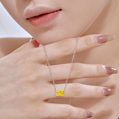 [Luxe Jewelry]Luxurious Square Shape Colorful Necalack