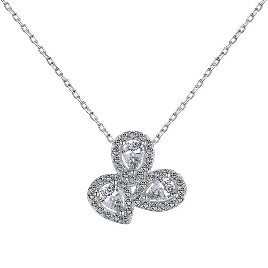 [Luxe Jewelry]Elegant Flower Shape Pear Cut Necklace