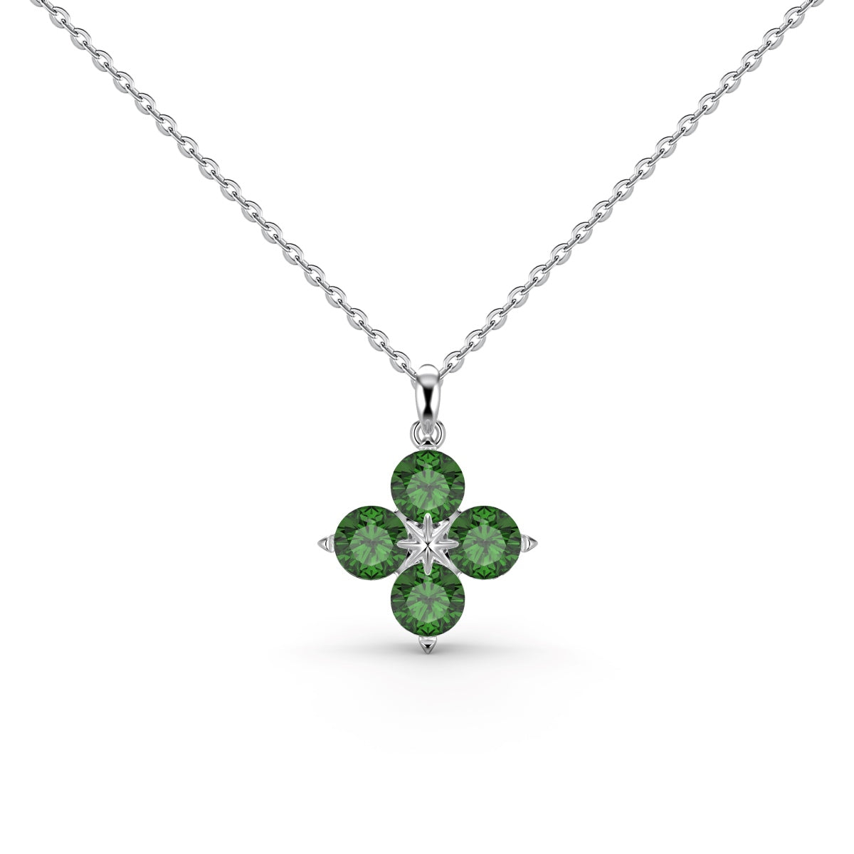 [Luxe Jewelry]Four-Leaf Clover And Eight-Pointed Star Necklace