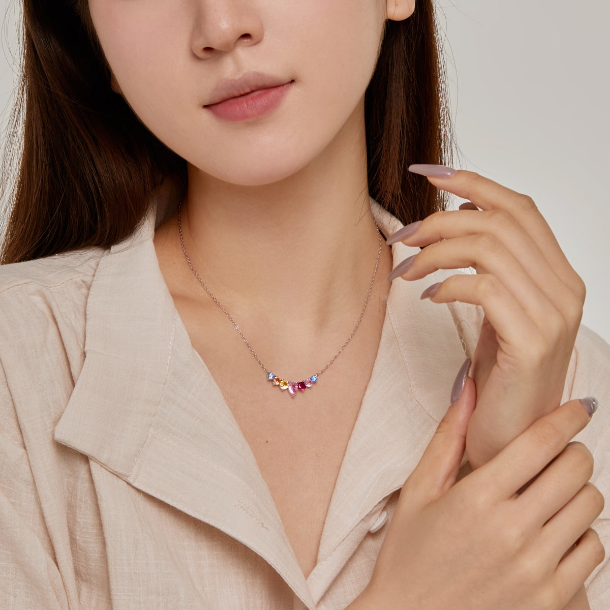 [Luxe Jewelry]Dainty Colorful Heart Necklace