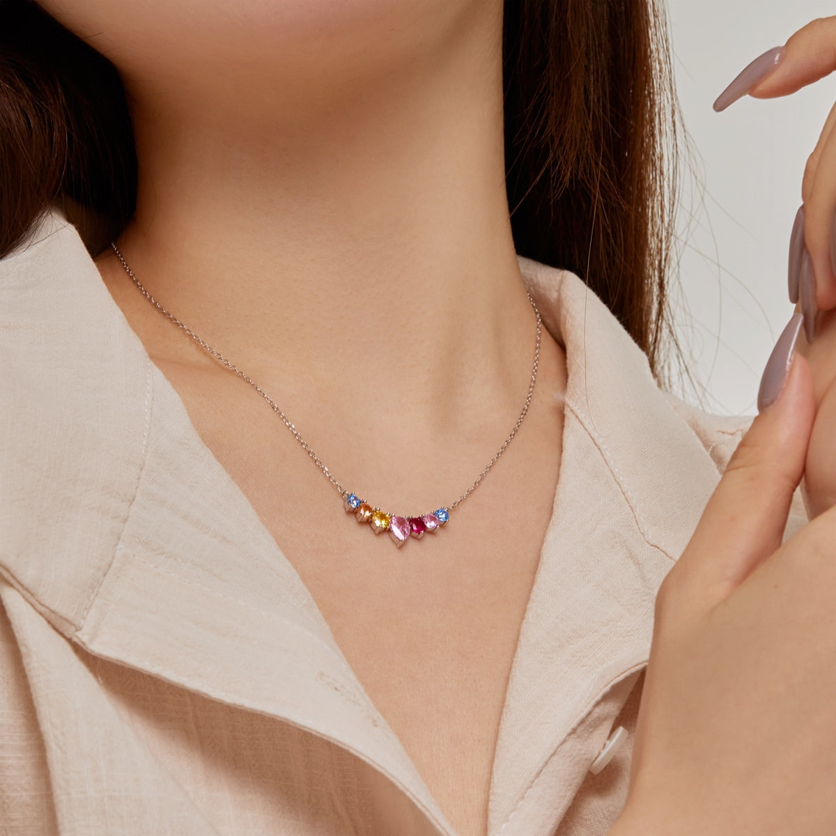 [Luxe Jewelry]Dainty Colorful Heart Necklace