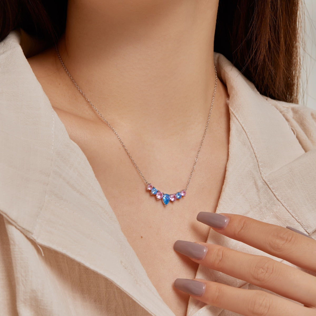 [Luxe Jewelry]Dainty Colorful Heart Necklace