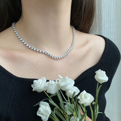 [Luxe Jewelry]Ornate Heart Cut Tennis Necklace