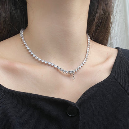 [Luxe Jewelry]Ornate Heart Cut Tennis Necklace