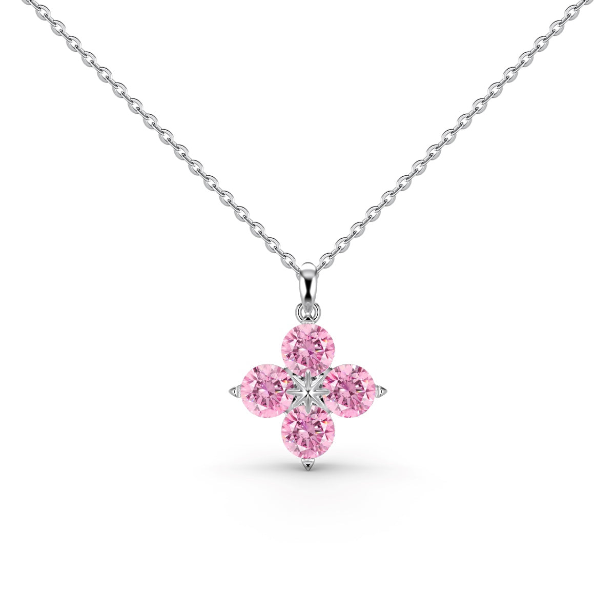 [Luxe Jewelry]Four-Leaf Clover And Eight-Pointed Star Necklace