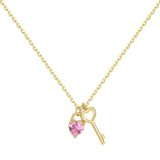 [Luxe Jewelry]Unique Heart Shape Key Pendent Necklace