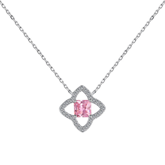 [Luxe Jewelry]Exquisite Flower Shape Princess Cut Necklace