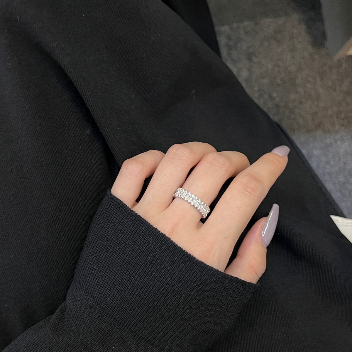 [Luxe Jewelry]Splashy Ornate Emerald Cut Cocktail Ring