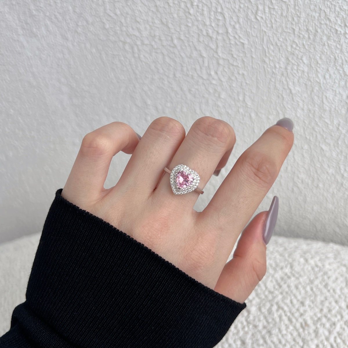 [Luxe Jewelry]Delicate Ebullient Heart Shape Wedding Ring