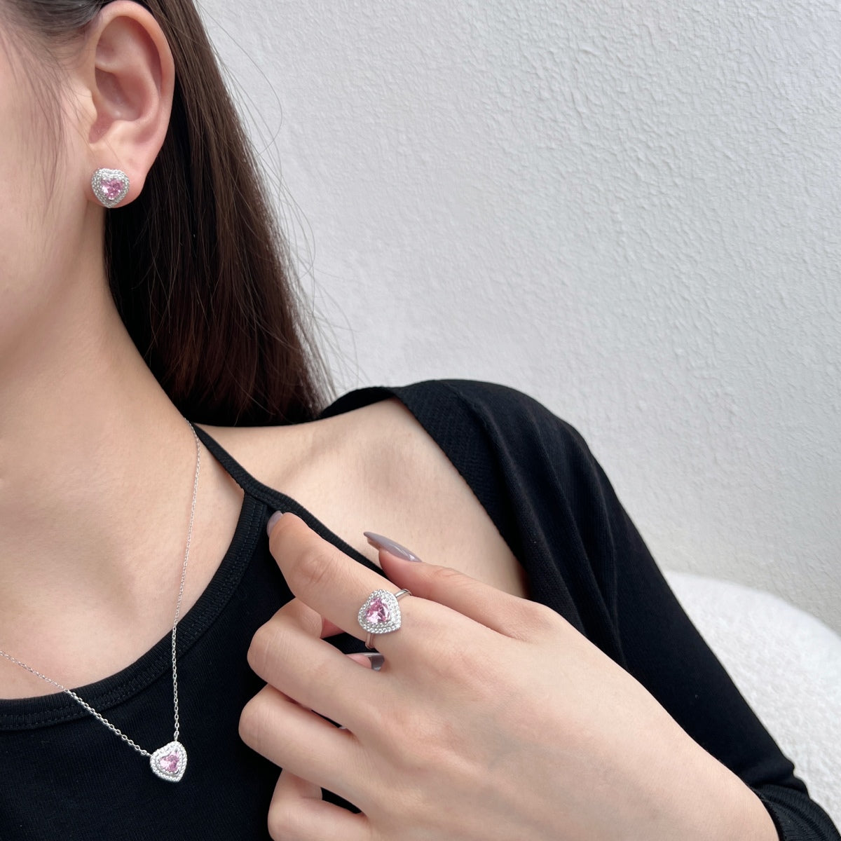 [Luxe Jewelry]Dazzling Heart Shape Lover Earrings