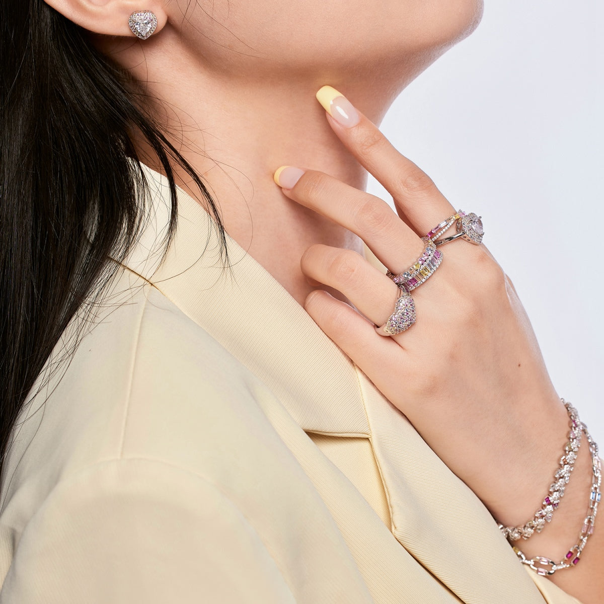 [Luxe Jewelry]Delicate Ebullient Heart Shape Wedding Ring