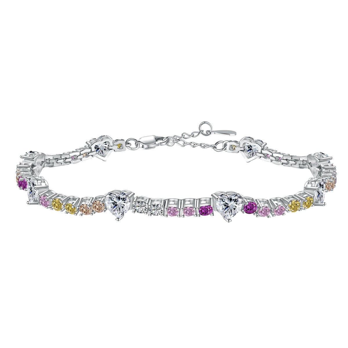 [Luxe Jewelry]Romantic Heart Shape Round Cut Lover Bracelet