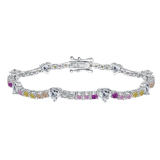[Luxe Jewelry]Romantic Heart Shape Round Cut Lover Bracelet