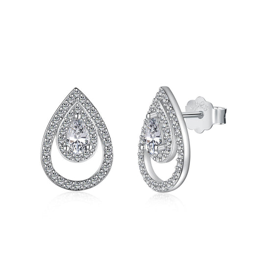 [Luxe Jewelry]Sparkling Delicate Water Drop Shape Daily Earrings