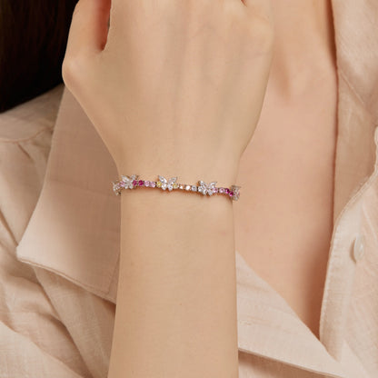 [Luxe Jewelry]Ornate Colorful Butterfly Shape Round Cut Daily Bracelet
