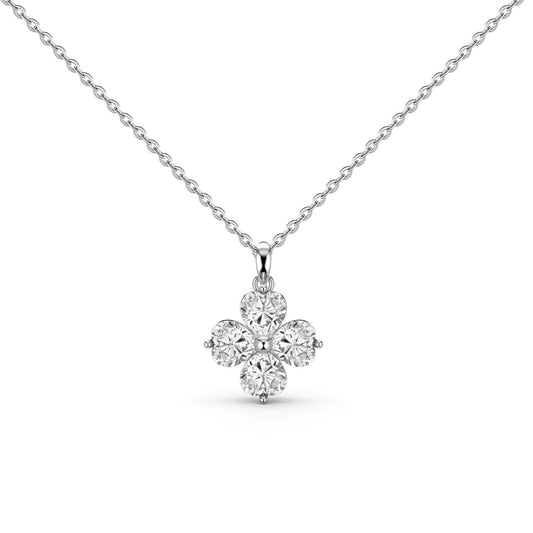 [Luxe Jewelry]Heart-Shaped Four-Leaf Clover Bead Necklace