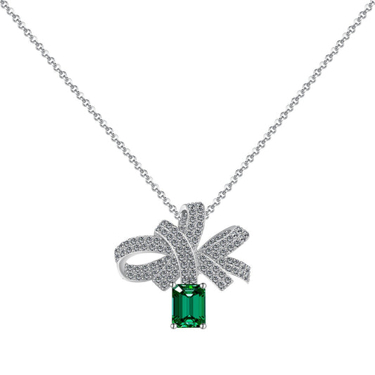 [Luxe Jewelry]Luxurious Flower Shape Emerald Cut Necklace