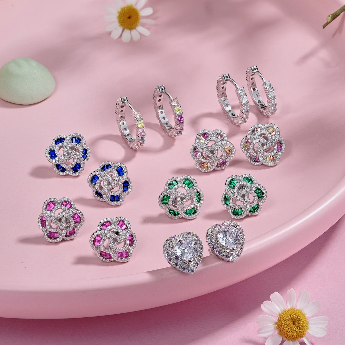 [Luxe Jewelry]Radiant Colorful Round Cut Earrings