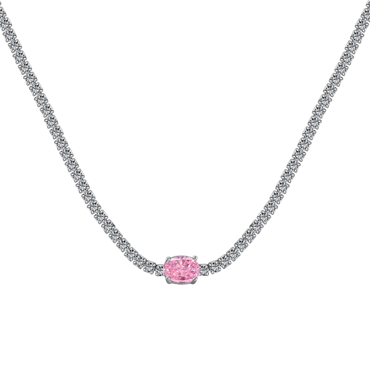 [Luxe Jewelry]1.0 Carat Shining Oval Cut Necklace