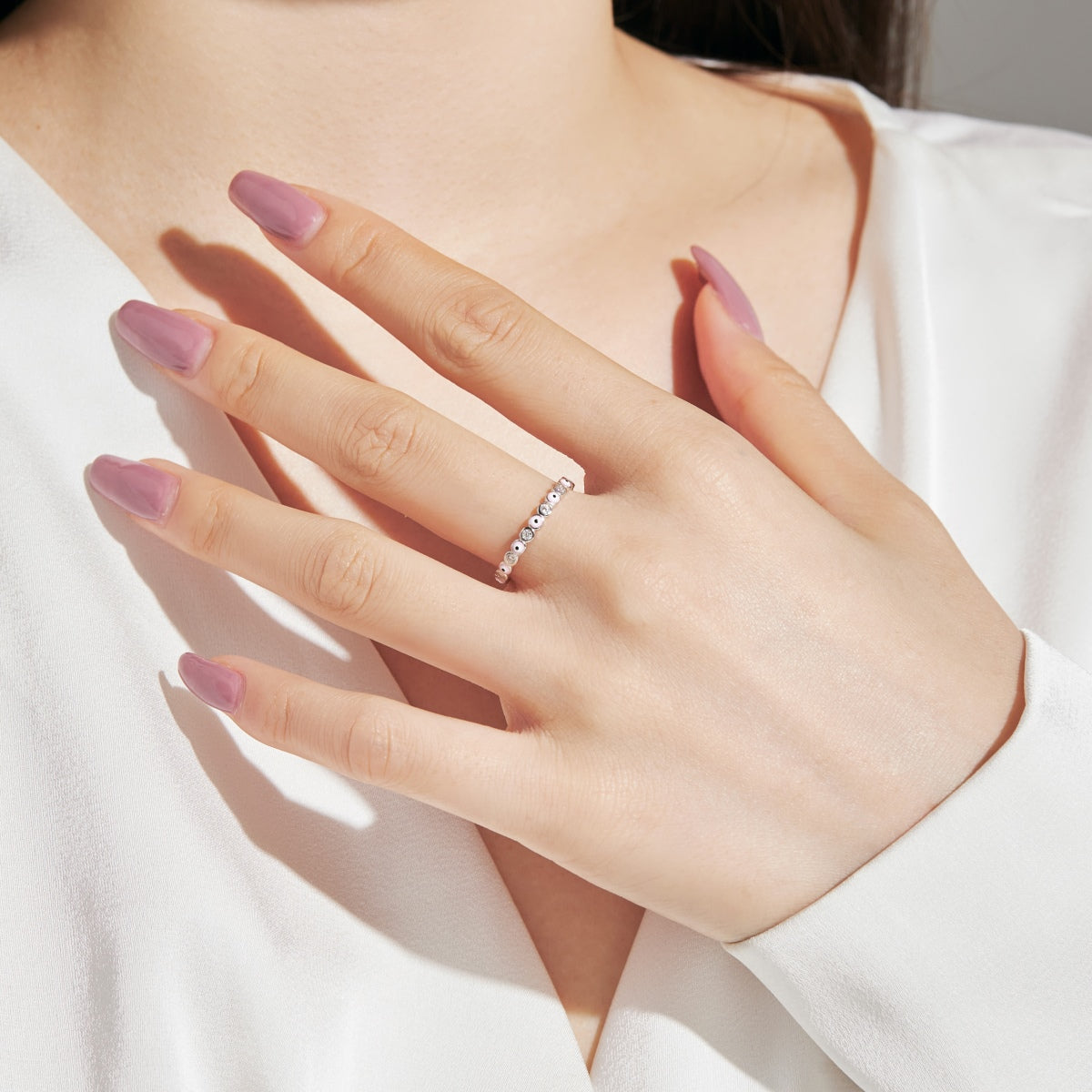 [Luxe Jewelry]Sparkling Vibrant Round Shape Daily Ring