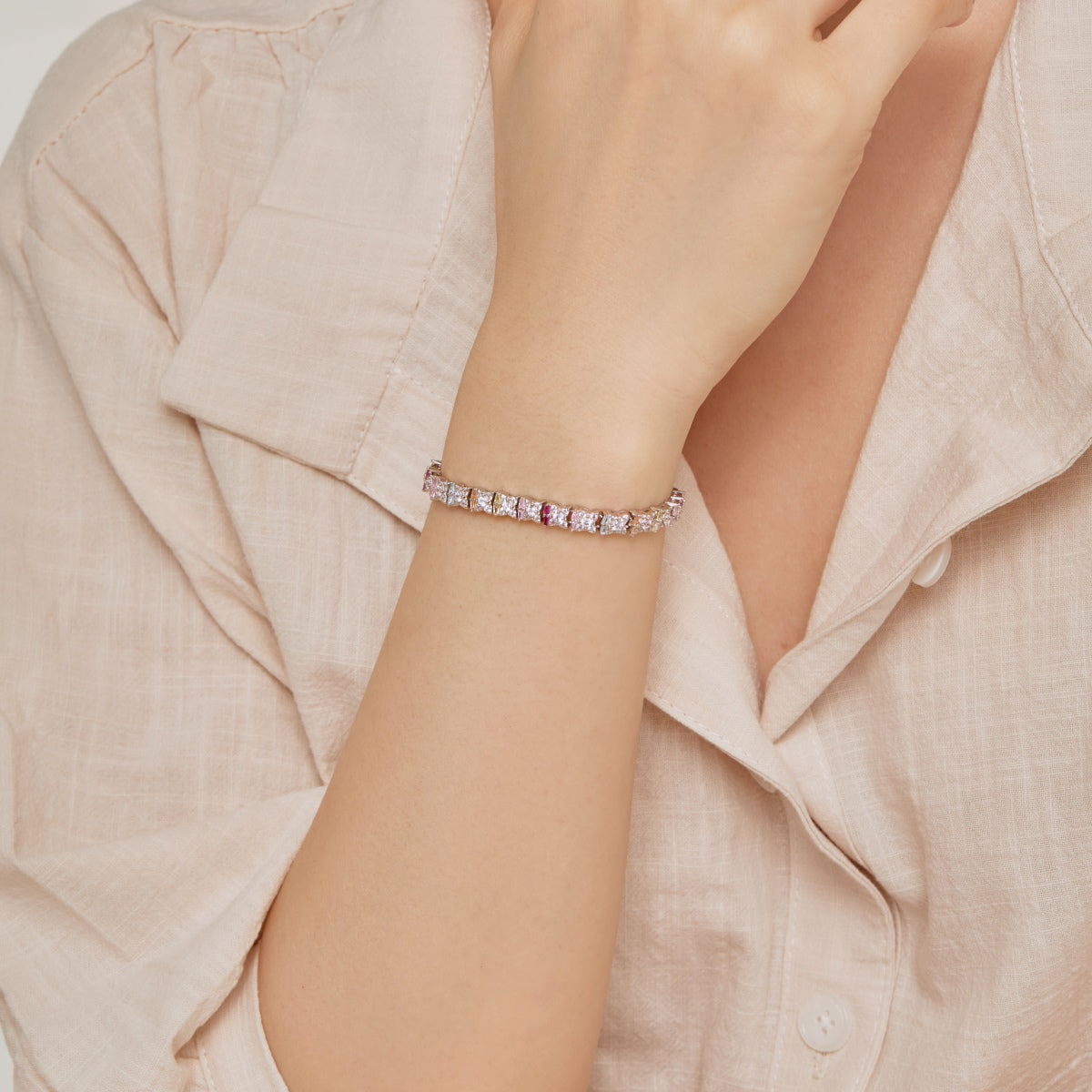[Luxe Jewelry]Unique Colorful Flower Shape Daily Bracelet