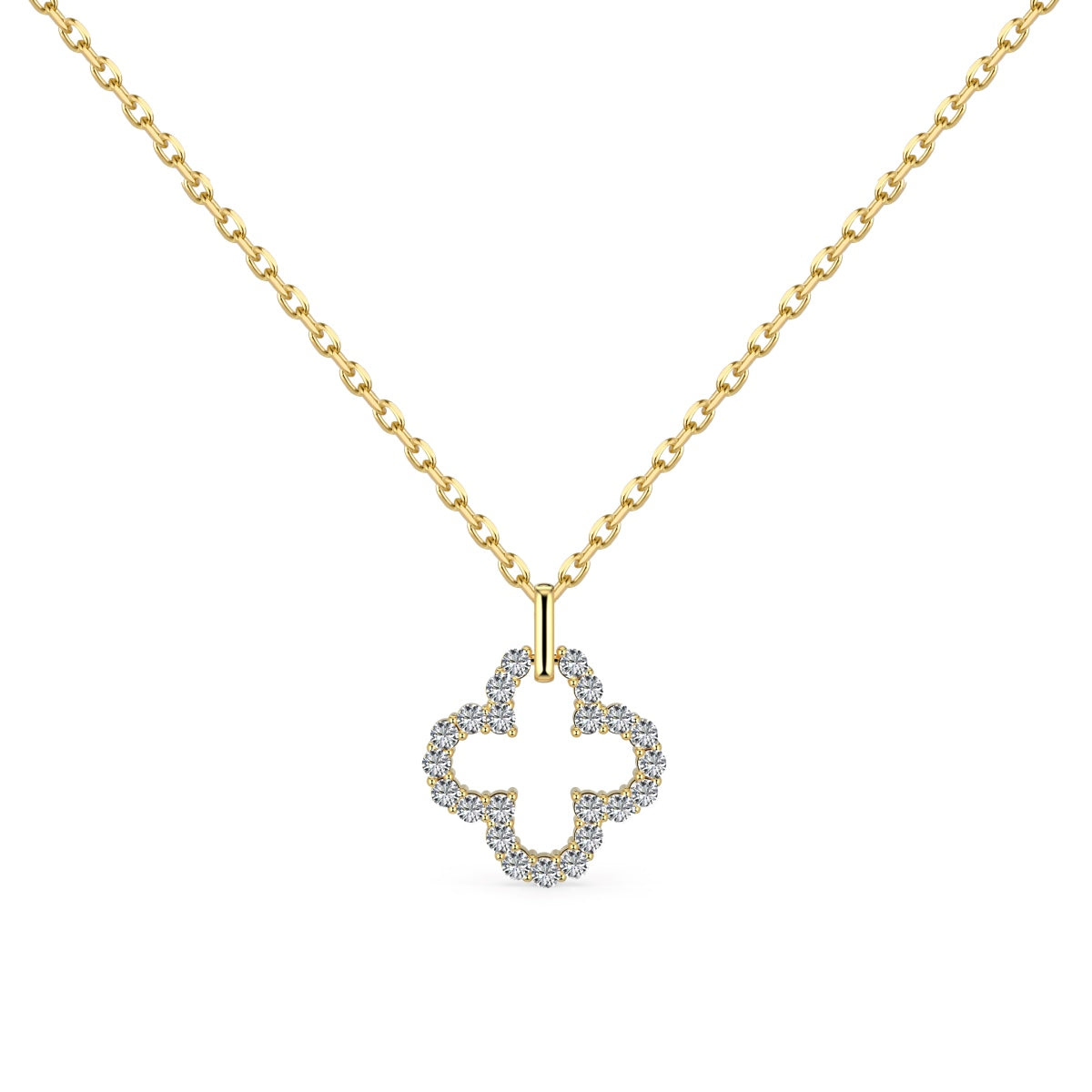 [Luxe Jewelry]Four-Leaf Clover Hollow Design Exquisite Necklace
