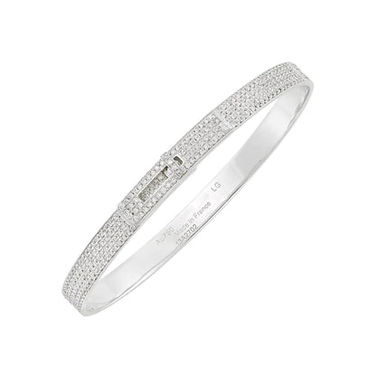 [Luxe Jewelry]HM KELLY BRACELET IN SILVER AND FULL PAVE DIAMOND