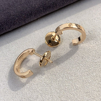 [Luxe Jewelry]LOVE EARRINGS 2.65MM PINK GOLD