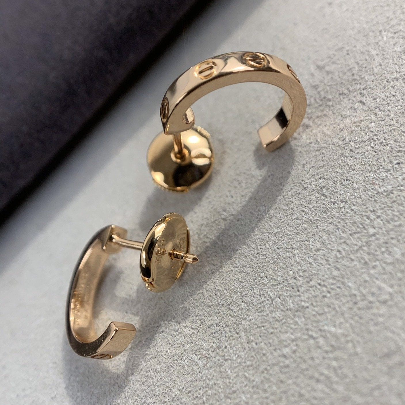 [Luxe Jewelry]LOVE EARRINGS 2.65MM PINK GOLD