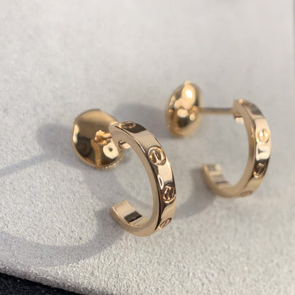 [Luxe Jewelry]LOVE EARRINGS 2.65MM PINK GOLD