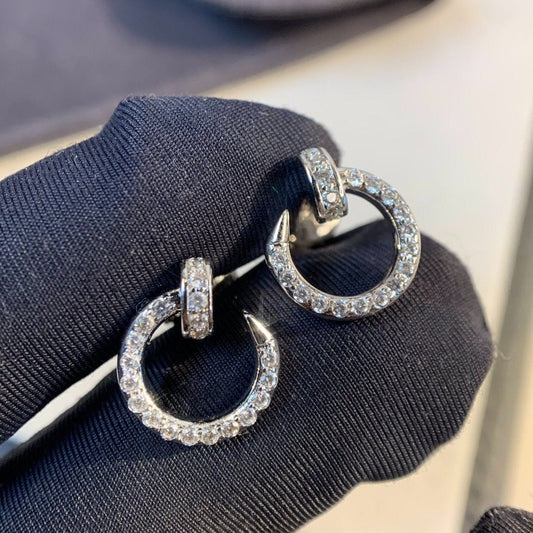 [Luxe Jewelry]JUSTE EARRINGS SILVER DIAMONDS