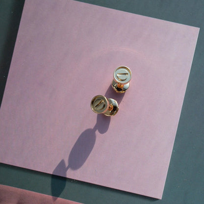 [Luxe Jewelry]LOVE EARRINGS PINK GOLD 10MM