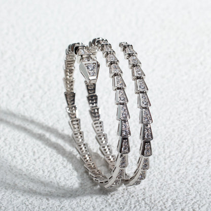 [Luxe Jewelry]SERPENTI BRACELET SILVER DIAMOND DOUBLE ROW