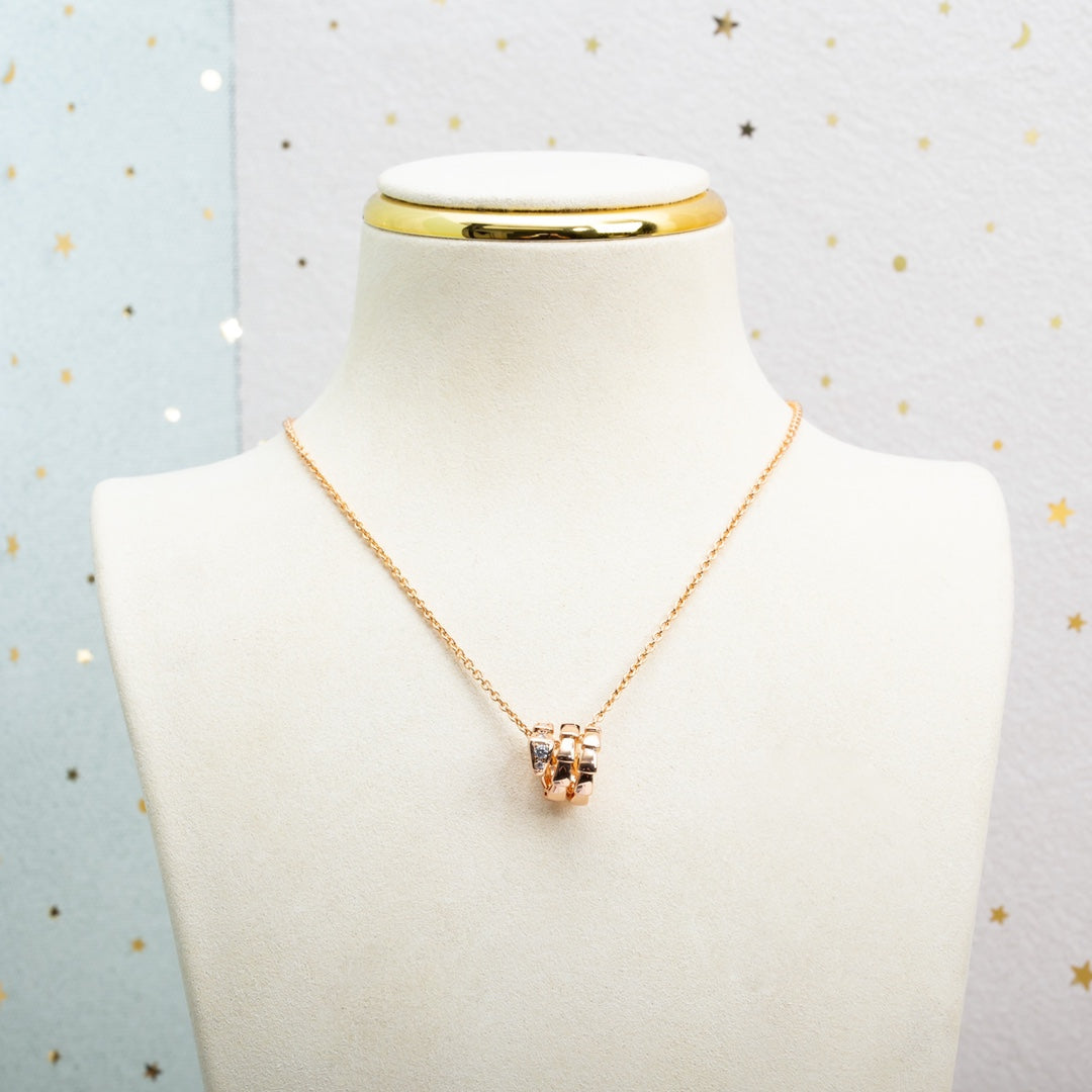 [Luxe Jewelry]SERPENTI PINK GOLD NECKLACE DIAMOND