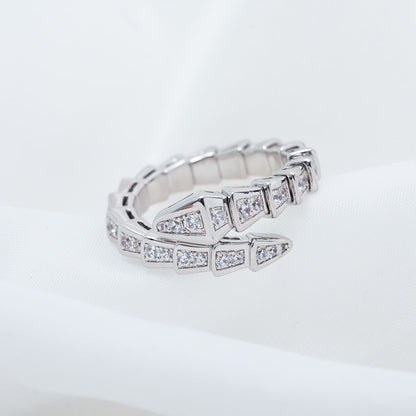 [Luxe Jewelry]SERPENTI RING SILVER DIAMOND PAVED 4MM