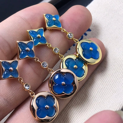 [Luxe Jewelry]STAR AND SUN AGATE DIAMOND EARRINGS