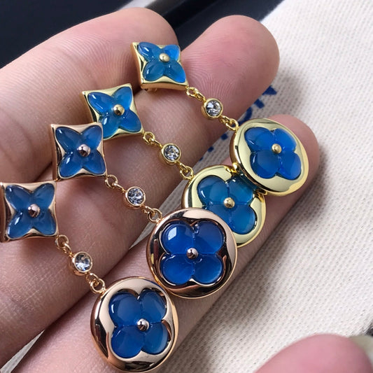 [Luxe Jewelry]STAR AND SUN AGATE DIAMOND EARRINGS