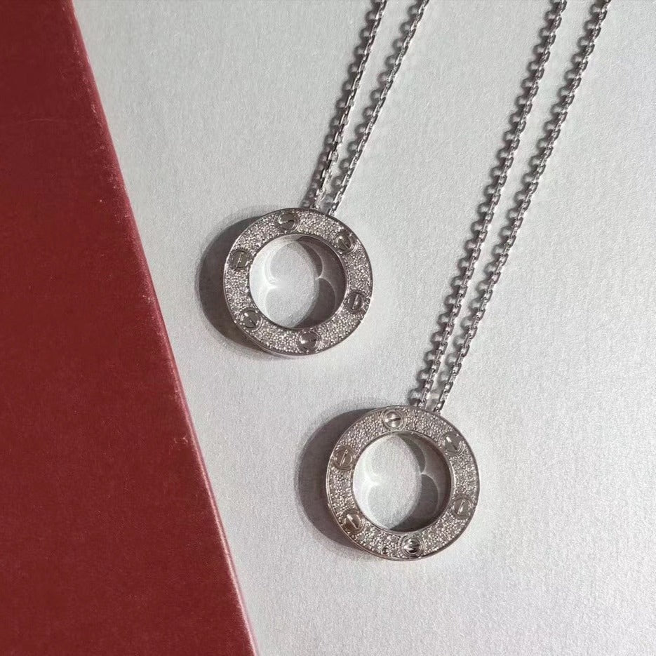 [Luxe Jewelry]LOVE NECKLACE ADJUSTABLE SILVER