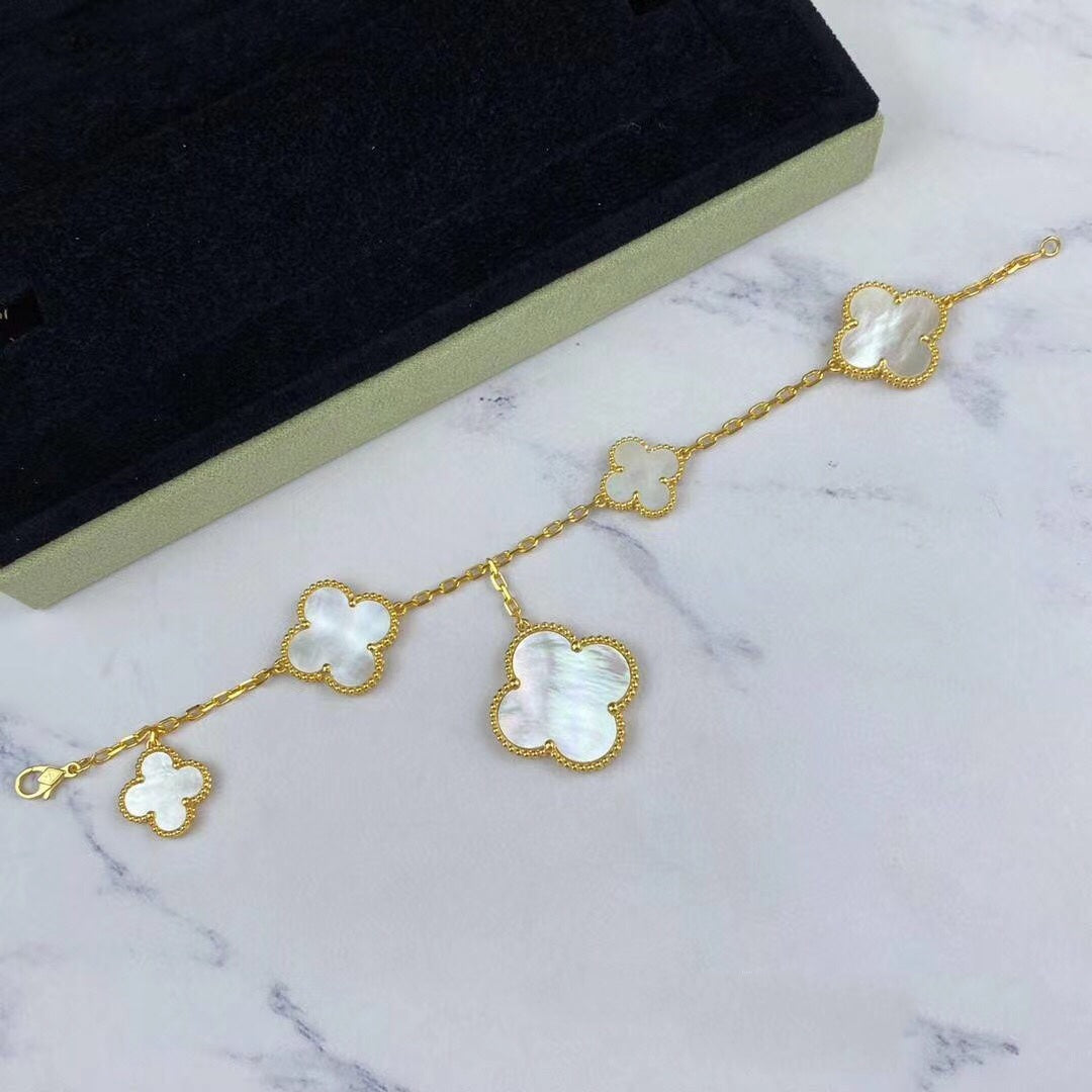 [Luxe Jewelry]MAGIC CLOVER MOP GOLD BRACELET 5 MOTIFS