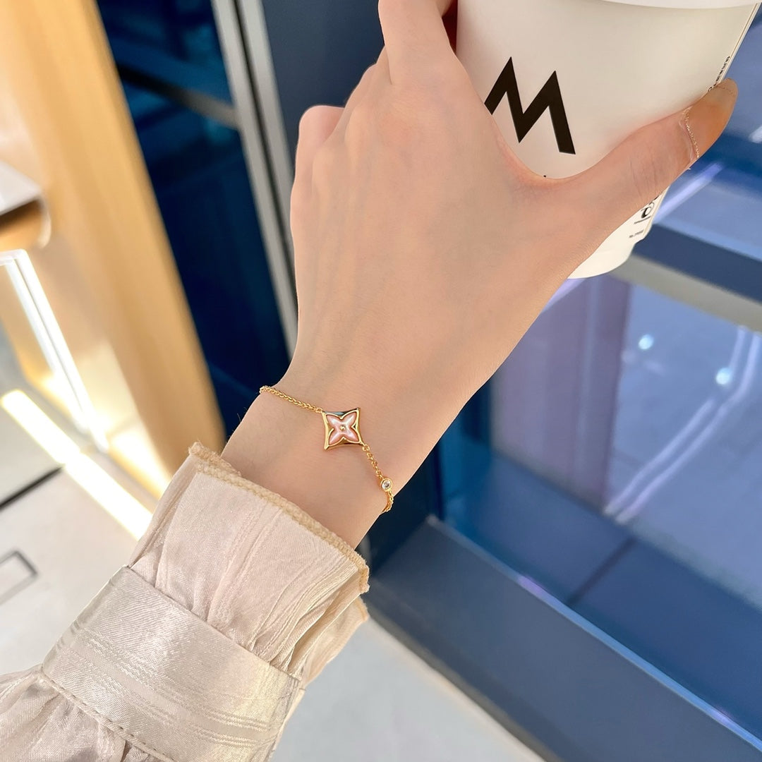 [Luxe Jewelry]STAR 1 DIAMOND PINK GOLD BRACELET