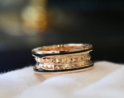 [Luxe Jewelry]ZERO 1 PINK GOLD BLACK CERAMIC RING