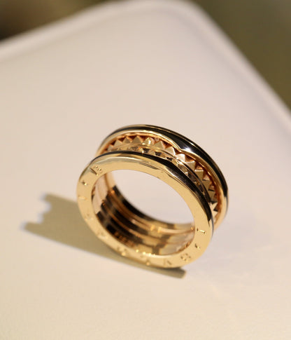 [Luxe Jewelry]ZERO 1 PINK GOLD BLACK CERAMIC RING