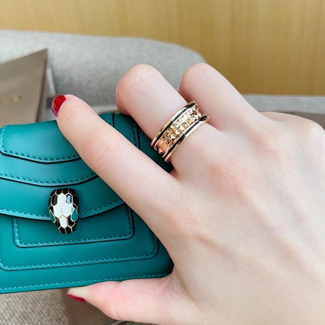 [Luxe Jewelry]ZERO 1 PINK GOLD BLACK CERAMIC RING