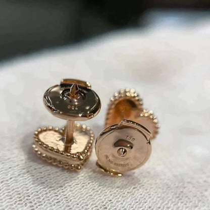 [Luxe Jewelry]HEART CARNELIAN STUD EARRINGS