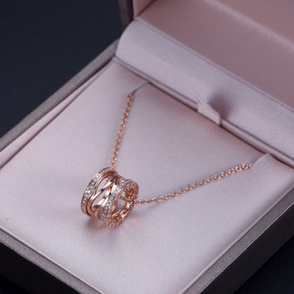 [Luxe Jewelry]ZERO 1 PINK GOLD DIAMOND OPEN NECKLACE
