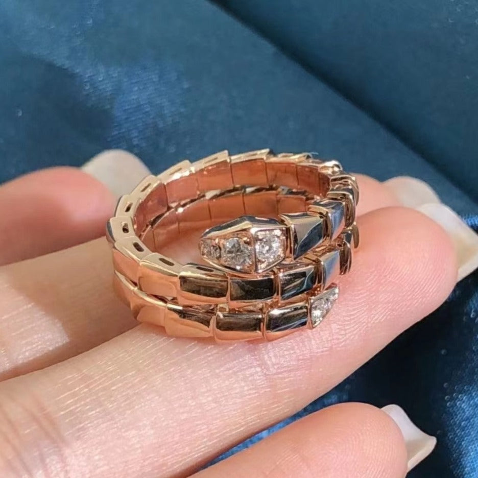 [Luxe Jewelry]SERPENTS DOUBLE ROW DIAMOND RING