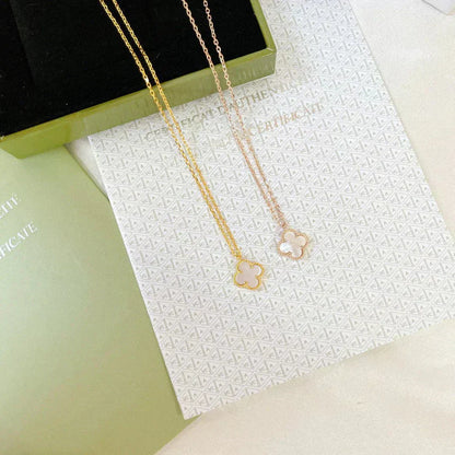 [Luxe Jewelry]CLOVER MINI 9.5MM WHITE MOTHER-OF-PEARL NECKLACE