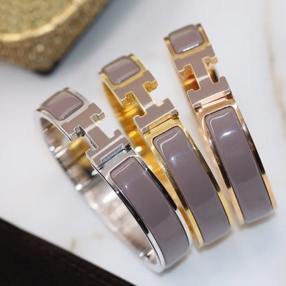 [Luxe Jewelry]H BRACELET 12MM BROWN