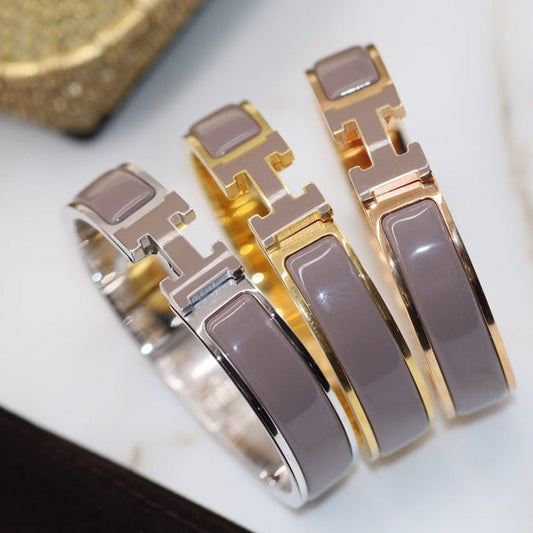 [Luxe Jewelry]H BRACELET 12MM BROWN